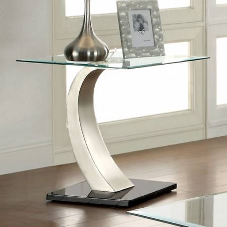 ROXO END TABLE Satin Plated Finish
